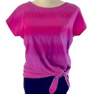 Lauren Ralph Lauren T-Shirt Women's L Purple pink Tie Knot, Tie-Dye ombre NWT